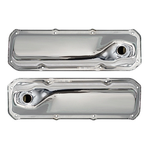 VALVE COVERS WITH BAFFLE 1969-73 FORD MUSTANG 72-76 TORINO & MORE BOSS 302 351C/M 400 CHROME PAIR (VC302/400CH)
