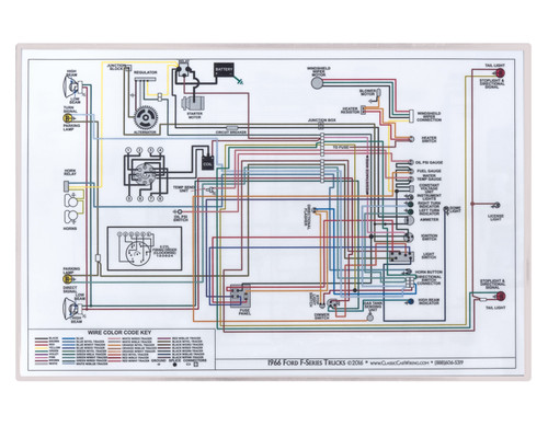 WIRING DIAGRAM 1966 FORD TRUCK F100 F250 F350 (WD66FDTR)