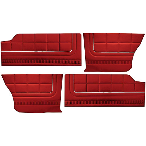 DOOR-QUARTER TRIM PANELS 1965 FORD FAIRLANE 500 HARDTOP RED FRONT-REAR LH-RH (DP65FL50065-03FR)