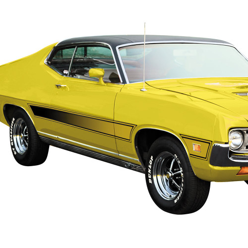画材 Lizardrite Genuine LASER STRIPE KIT 1971 FORD TORINO RANCHERO BLUE LH-RH LOWER BODY