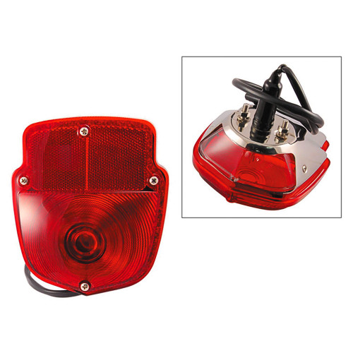 TAILLIGHT ASSEMBLY LH STAINLESS 1955-66 FORD TRUCK F100 F250 F350 FLARESIDE (B6C-13405SS)