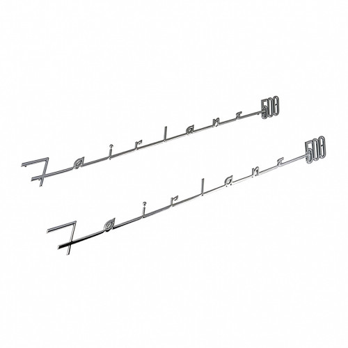 QUARTER PANEL EMBLEMS 1957-58 FORD FAIRLANE 500 SCRIPT NAMEPLATE LH-RH PAIR (B7A-6425622PR)