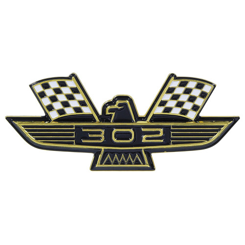 302 EAGLE EMBLEM - FENDER OR AIR CLEANER GOLD-BLACK (C2AZ-16228-302)
