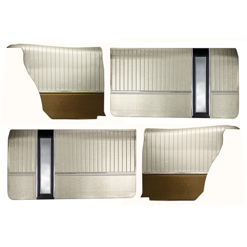 DOOR-QUARTER TRIM PANELS 1967 FORD XL HARDTOP 2-DOOR LH-RH FRONT-REAR PARCHMENT (DP67GA65-06FRXL)