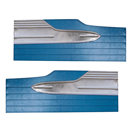 DOOR PANELS - FRONT ONLY 1963 FORD FALCON RANCHERO BLUE DELUXE INTERIOR (DP63FAFT-02)