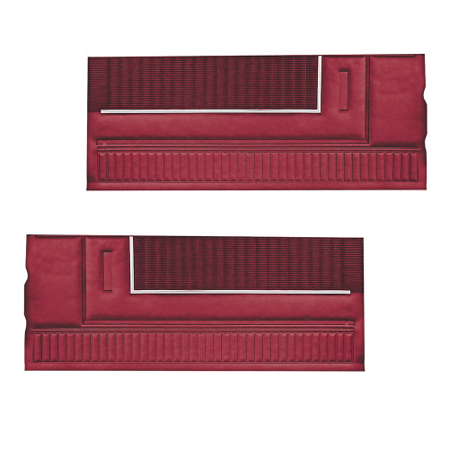 DOOR PANELS - FRONT ONLY TWO-TONE RED 1966-67 FORD FALCON FUTURA SPORTS COUPE LH-RH PAIR (DP66FAFT-03)