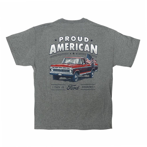 T-SHIRT "PROUD AMERICAN - THIS IS FORD COUNTRY" FORD TRUCK GRAPHITE HEATHER X-LARGE (FMPATGHXL)