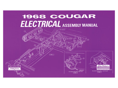 ELECTRICAL ASSEMBLY MANUAL 1968 MERCURY COUGAR XR-7 HARDTOP DIAGRAMS ORIGINAL FORD REPRINT SOFTBOUND 101 PAGES (AM0073)
