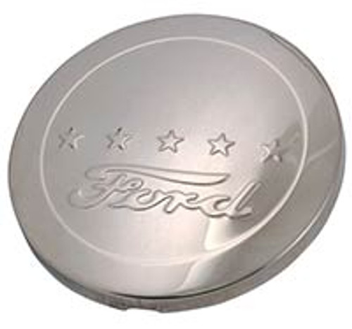 HORN BUTTON 1954-56 FORD F-100 F-250 F-350 PICKUP TRUCK 5 STARS "FORD" SCRIPT POLISHED STAINLESS STEEL (B4C-3627S)