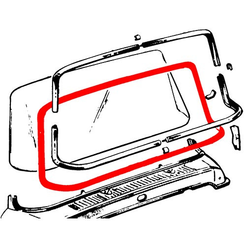 WINDSHIELD WEATHERSTRIP 1957-60 F-100 F-250 F-350 WITH CHROME MOULDING (B7C-8103110B)