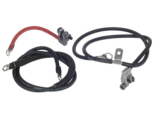 BATTERY CABLES 1972-73 MERCURY COUGAR WITH 351 400 460 ENGINE XR-7 RED POSITIVE BLACK NEGATIVE GROUND CONNECTORS (BC-11)