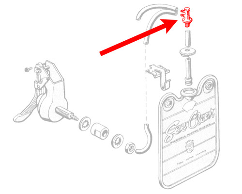 TEE CONNECTION 1960-62 FORD FALCON 1957-63 F-100 F-250 PICKUP 1960 GALAXIE 62 METEOR WIPER HOSE-TO-FOOT CTRL (BF-17615A)