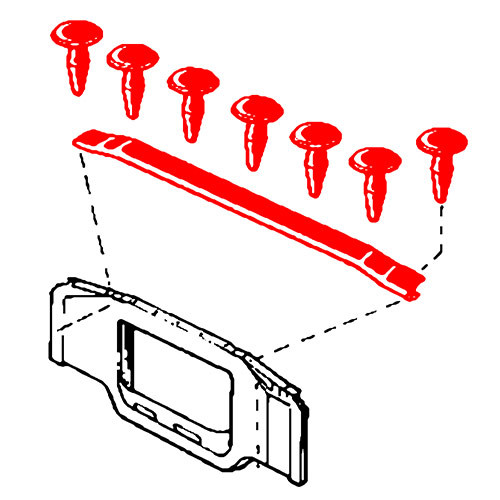 RADIATOR SUPPORT-TO-HOOD SEAL 1960-63 FORD GALAXIE V8 WITH AIR CONDITIONING INCLUDES INSTALL BUTTONS (C0AB-16A238A)