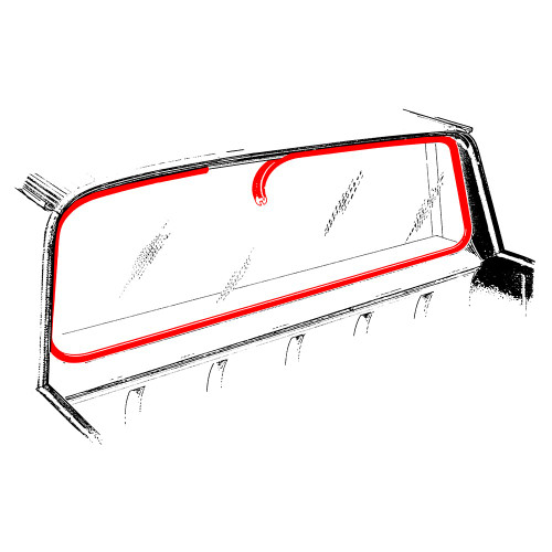 BACK GLASS WEATHERSTRIP 1960-65 FORD RANCHERO BLACK RUBBER REAR WINDOW WITH GROOVE FOR TRIM GASKET SEAL (C0DB-6642084A)
