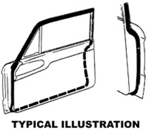 DOOR WEATHERSTRIP 1960-65 FORD FALCON RANCHERO COMET 2-DOOR SEDAN AND STATION WAGON GASKET SEAL PAIR (C0DZ-6220530-1)