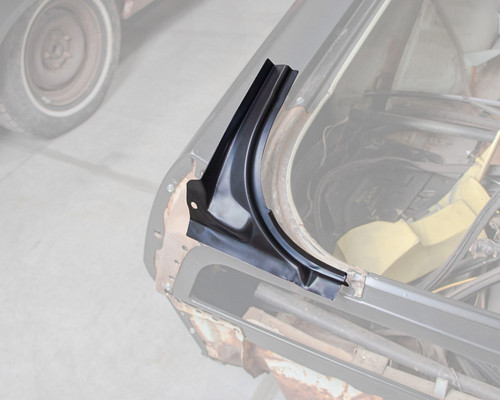 LOWER CORNER TRUNK GUTTER LH 1970-71 FAIRLANE TORINO SEDAN HARDTOP CONVERTIBLE 500 GT COBRA (825-84701L)