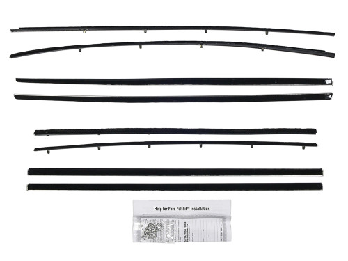 BELTLINE WEATHERSTRIP 1961-62 FORD GALAXIE 2DR HARDTOP EXCEPT STARLINER SEALS INNER OUTER 8-PIECE SET (C1AZ-21452-65K)