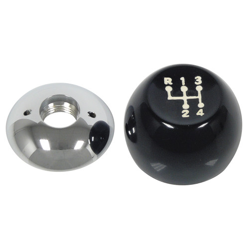 SHIFT KNOB 1962-67 FORD GALAXIE 64-65 FALCON FAIRLANE 63-65 COMET WHITE PATTERN ON BLACK BACKGROUND 4-SPEED (C2AZ-7213A)