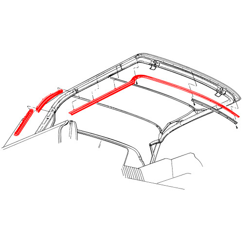 CONVERTIBLE TOP WEATHERSTRIP 1963-64 FORD GALAXIE 500 XL SUNLINER RUBBER 9-PIECE ROOF SEAL KIT (C3AZ-7651562KIT)