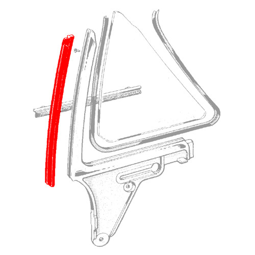 QUARTER WINDOW VERTICAL WEATHERSTRIP 1961-63 FORD THUNDERBIRD HARDTOP AND CONVERTIBLE LH RH SEAL PAIR (C3SZ-6330146-7)