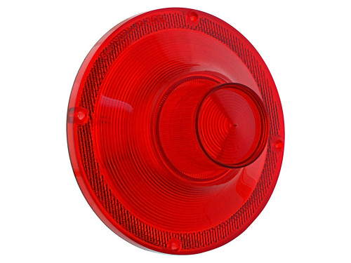 TAILLIGHT LENS 1964 FORD FALCON WITHOUT BACK-UP LIGHTS - BACKUP LAMPS FUTURA SPRINT SQUIRE REAR CLEAR RED (C4DZ-13450B)