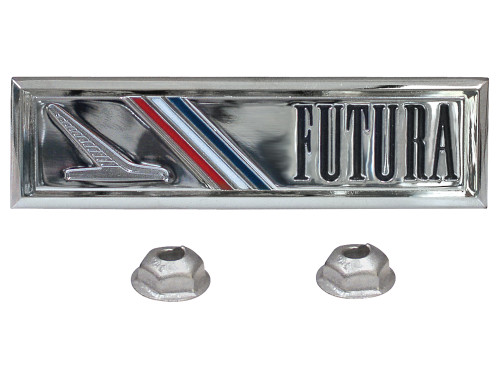 DOOR PANEL EMBLEM 1964-65 FORD FALCON SPRINT CHROME BIRD ON CHECKS