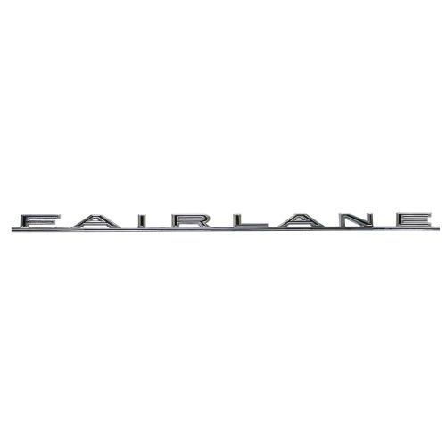 QUARTER PANEL EMBLEM 1965-66 FORD FAIRLANE CHROME UNDERLINED BLOCK LETTER NAMEPLATE INCLUDES HARDWARE (C5OZ-6225622)
