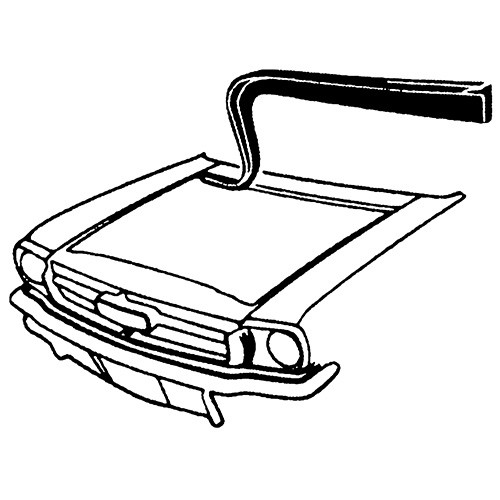 HOOD-TO-COWL SEAL 1965-66 FORD MUSTANG HARDTOP FASTBACK CONVERTIBLE AND GT PRE-INSTALLED CLIPS WEATHERSTRIP (C5ZZ-16740)