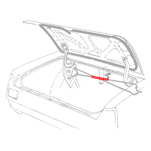 TRUNK TENSION RODS ANTI-RATTLER GASKET 1965-68 FORD MUSTANG COUPE AND CONVERTIBLE LUGGAGE COMPARTMENT (C5ZZ-6545028)