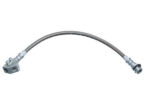 BRAKE HOSE REAR 1965-66 FORD GALAXIE & STATION WAGONS DRUM BRAKES BRAIDED STAINLESS STEEL CLEAR JACKET (C6AZ-2282ASS-CL)