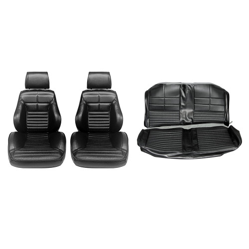 TOURING II SEATS WITH REAR COVER BLACK 1966 FORD FAIRLANE HARDTOP XL GT (C6OZ-63100286-01)