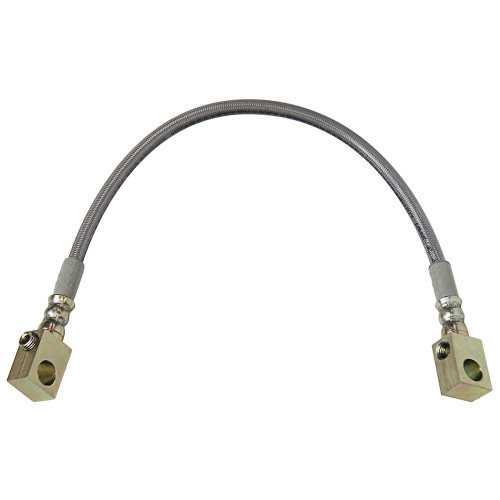 BRAKE HOSE VALVE BLOCK-TO-AXLE 1967-77 FORD BRONCO FRONT CENTER WITH CONNECTOR STAINLESS CLEAR JACKET (C7TZ-2078BSS-CL) BRAKE HOSE VALVE BLOCK-TO-AXLE 1967-77 FORD BRONCO FRONT CENTER WITH CONNECTOR STAINLESS CLEAR JACKET (C7TZ-2078BSS-CL)