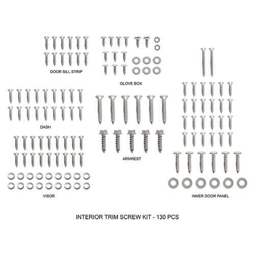 INTERIOR SCREW KIT 1967-72 FORD F-SERIES F-100 F-250 F-350 PICKUP TRUCK 130-PIECE STAINLESS STEEL SET (C7TZ-8180902)