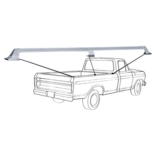 BED RAIL KIT 1967-72 FORD F-SERIES F-100 F-250 STYLESIDE PICKUP TRUCK 8-FOOT BED TOP SIDE CHROME-PLATED (C7TZ-9932230B)