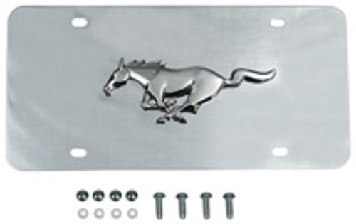 LICENSE PLATE MUSTANG PONY CHROME