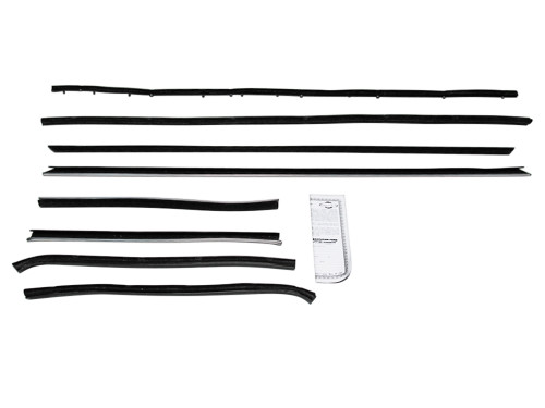 BELTLINE WEATHERSTRIP 1968-69 FORD FAIRLANE TORINO COMET 2-DOOR HARDTOP WITH UPPER DOOR CHROME MOULDING (C8OZ-20934-65K)