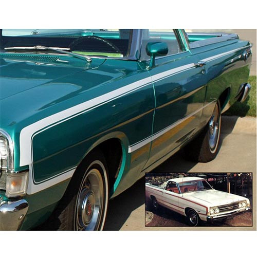 "C" BODY-SIDE STRIPE KIT 1968 FORD RANCHERO VINYL TAPE DECALS SET LH RH PAIR WHITE (C8OZ-6620000WH)