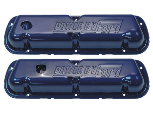 VALVE COVERS 1968-70 FORD FAIRLANE FALCON 1968-70 GALAXIE 1968-72 TORINO BRONCO 302 351W DARK BLUE PAIR (C8OZ-6A582BL)