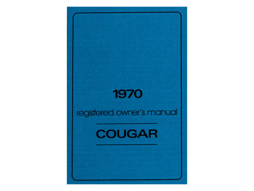 OWNERS MANUAL 70 COUGAR