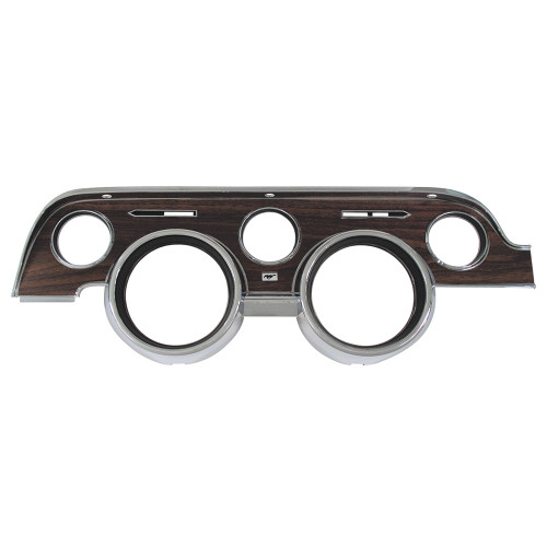 INSTRUMENT PANEL BEZEL 1968 FORD MUSTANG DELUXE WOODGRAIN FINISH WITH CHROME TRIM PREMIUM SHELBY GT-350 (C8ZZ-10838B)