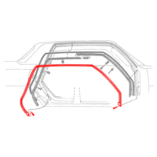 ROOF SIDE RAIL WEATHERSTRIP 1969 FORD GALAXIE 500 LTD MONTEREY MARQUIS 4-DOOR HARDTOP LH RH SEAL PAIR (C9AZ-5751222PR)