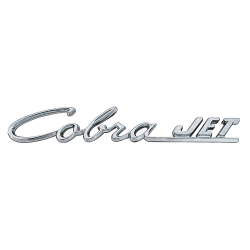 HOOD SCOOP EMBLEM "COBRA JET" 1969-70 FORD MUSTANG 1969 FAIRLANE 1972 TORINO 429CJ ADHESIVE-BACKED 1-PIECE (C9ZZ-16720A)