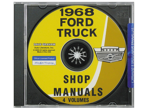 CD-ROM 1968 FORD TRUCK SHOP MANUALS 4 VOLUMES F-SERIES F-100 F-250 F-350 PICKUP & BRONCO PRINTABLE PDF FILES (CD68FDTR)