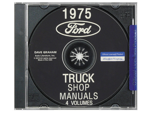 CD-ROM 1975 FORD TRUCK SHOP MANUALS 5 VOLUMES F-SERIES F-100 F-150 F-250 F-350 PICKUPS PRINTABLE PDF FILES (CD75FDTR)