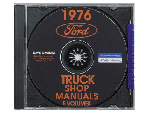 CD-ROM 1976 FORD TRUCK SHOP MANUALS 5 VOLUMES F-SERIES F-100 F-150 F-250 F-350 PICKUPS PRINTABLE PDF FILES (CD76FDTR)