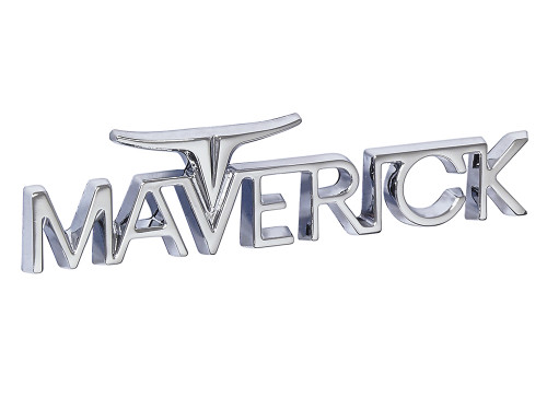 EMBLEM - "MAVERICK" TRUNK LID OR GRILLE 1970-74 FORD MAVERICK (D0DZ-6242528A) EMBLEM - "MAVERICK" TRUNK LID OR GRILLE 1970-74 FORD MAVERICK (D0DZ-6242528A)