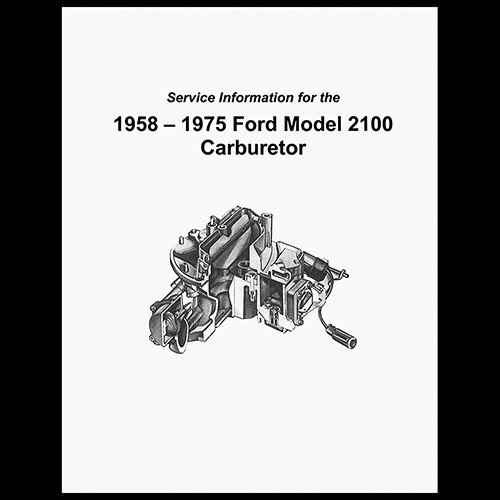 SERVICE MANUAL - 2100 2V CARBURETOR AUTOLITE MOTORCRAFT (2100SM)