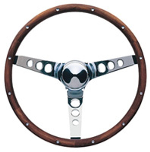 STEERING WHEEL 3-SPOKE 13.5in DIAMETER WALNUT GRIP GRANT® CLASSIC SERIES (213)