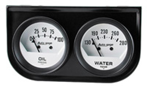 AUTO METER® GAUGES WHITE FACE OIL / WATER 2-1/16 INCHES (2323)