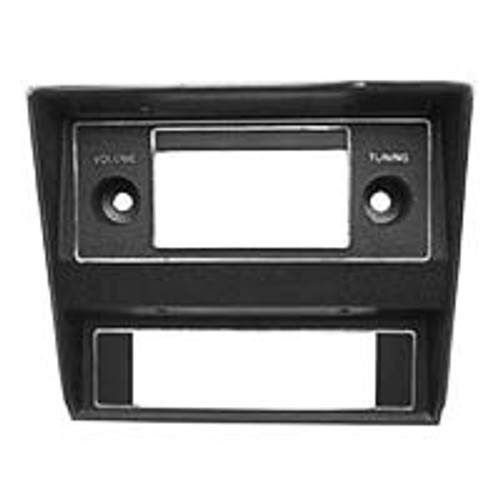 RADIO - HEATER FACE PLATE 1971-73 FORD MUSTANG HARDTOP FASTBACK AND CONVERTIBLE BLACK WITH CHROME TRIM (D1ZZ-18842A)